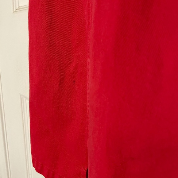 Red jean-like material sheath dress, (Vintage) - Picture 6 of 7
